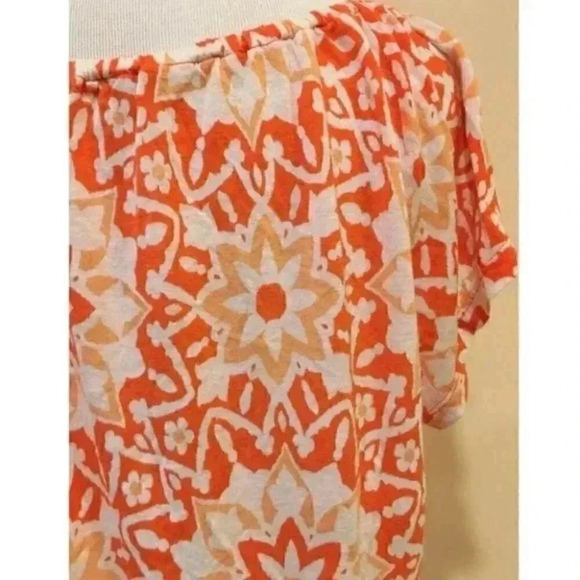 Old navy top size medium orange white floral tie - Picture 5 of 9